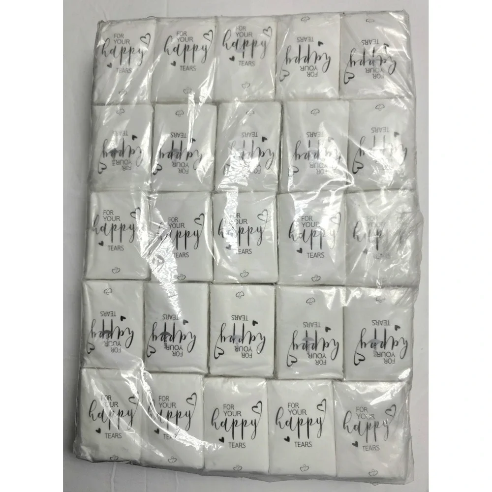 For Your Happy Tears Tissues for Wedding Bulk 3 Ply - Pack Of 50